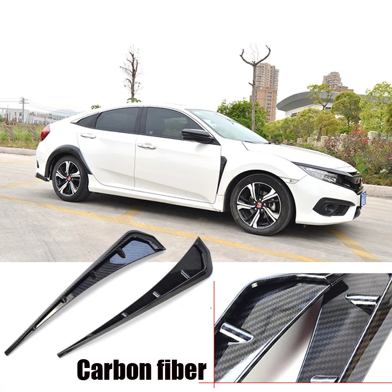

1x Type R Glossy Black Side Fender Vent Air Wing Cover Trim For Honda Civic Kit
