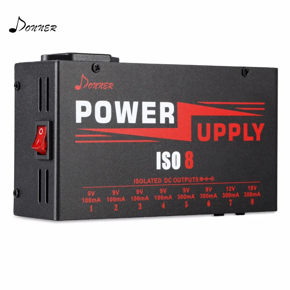 

Donner DP-3 Guitar Effect Pedals Power Supply 8 Isolated Outputs Pedal Board 8 Ways for 9V 12V 18V Pedals Guitar Accessories