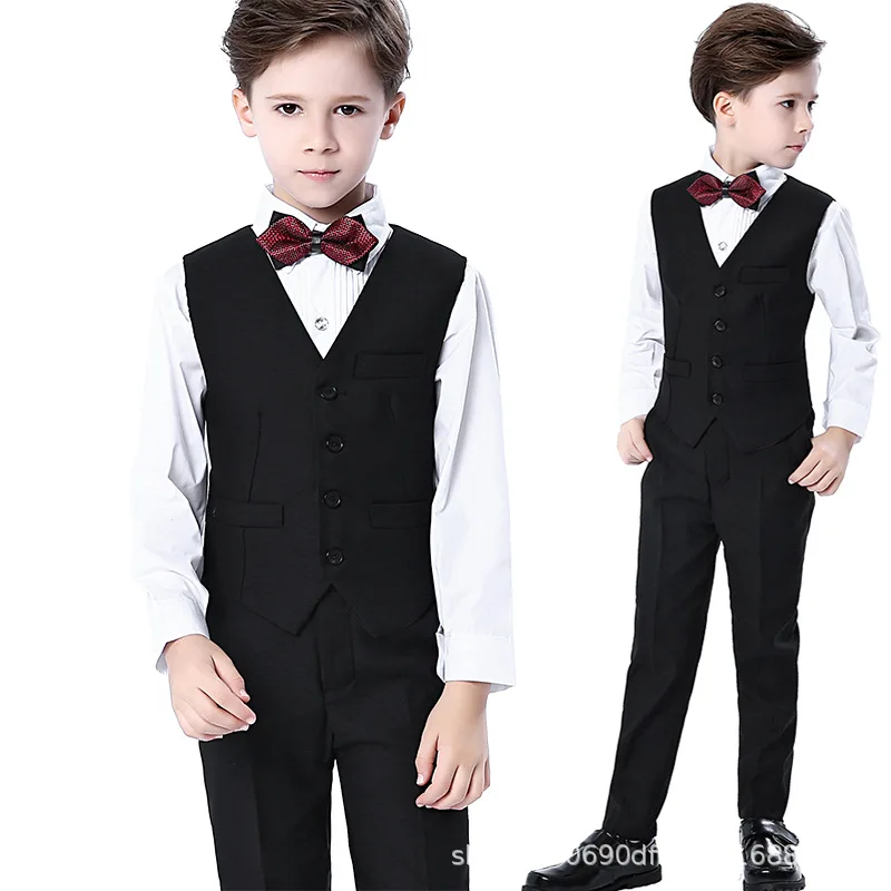 

110-160cm Four Seasons New Children's Dress Male Wedding Marquee Piano Performance Suit Spring Small Suit Boy Clothes Set