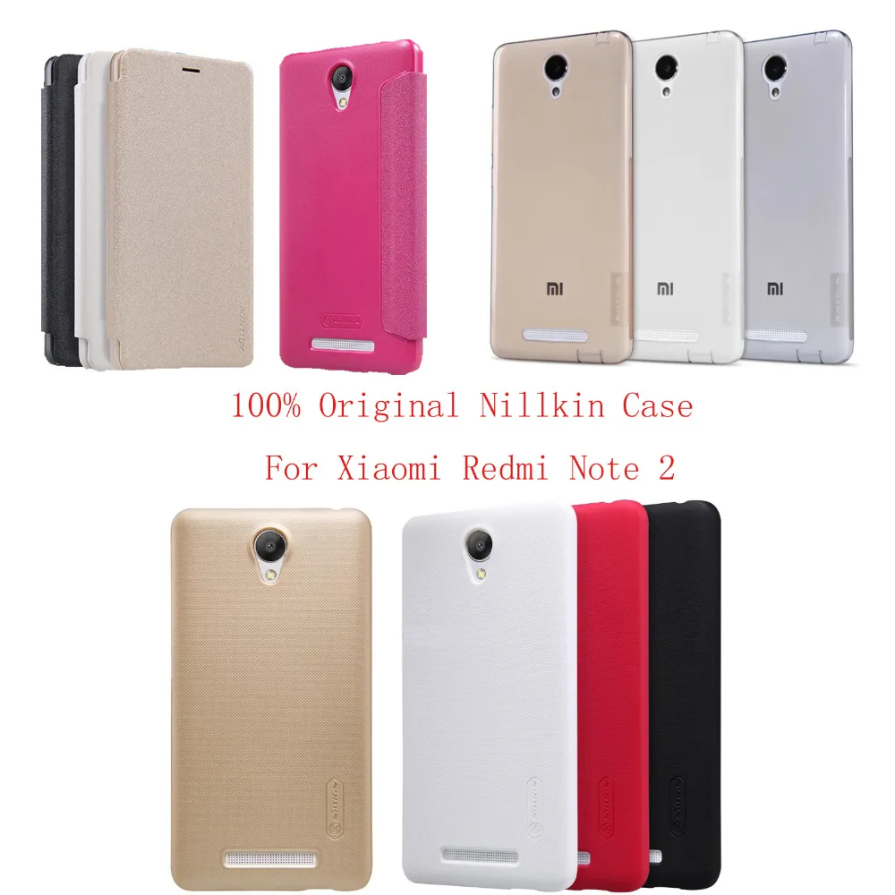 Xiaomi Redmi Note 2 Case Nillkin PU Leather Flip Cover Case For Xiaomi Redmi Note 2 TPU Case