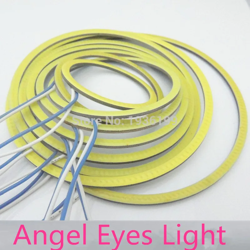 

Hoping 2pcs Car angel eyes cob 90mm 95mm headlights drl fog lights for toyota bmw ford subaru