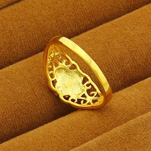 Новое поступление! Мода 24K GP золотого цвета мужские и женские ювелирные кольца желтого золота Золотое кольцо YHDR008