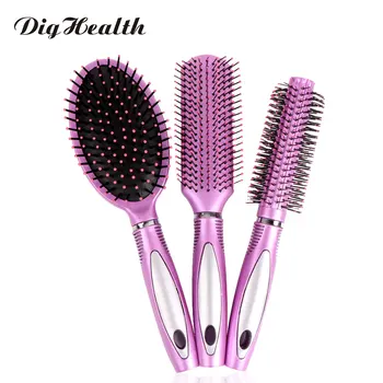 

Dighealth 1pcs Detangling Hair Comb Brush Tangle Wet & Dry Roll Brush Round Hair Comb Wavy Curly Styling Salon Tools