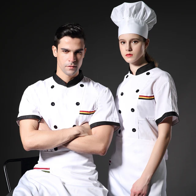 New Unisex Bakery Chef Uniform Short Sleeve 5 Colors Restaurant Cook