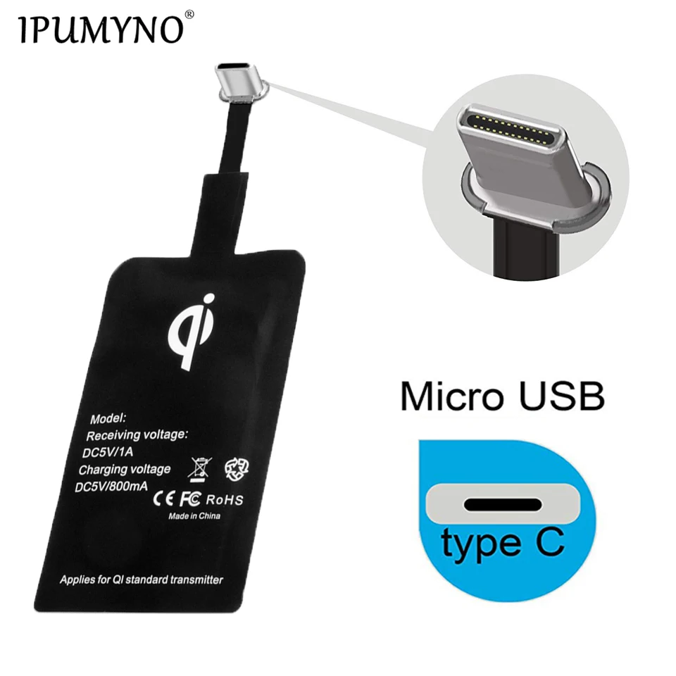 

IPUMYNO Qi Wireless Charger Receiver Charging Adapter Receiver Pad Coil For iPhone 6 6S 7 Plus For Andriod Micro Type C Huawei