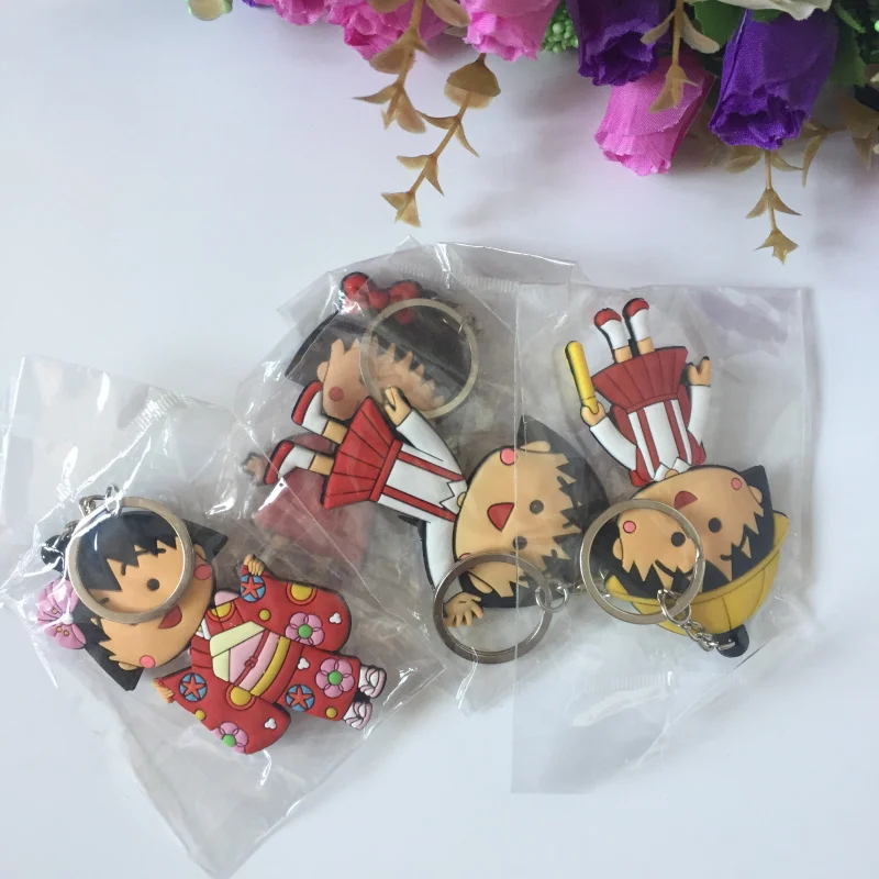 Chibi Maruko-чан», пижамы, брелок для ключей, лидер продаж силикагель кулон, логотипы марок машин, брелок для ключей, автомобильные аксессуары, брелок для автомобиля цепи cosaner