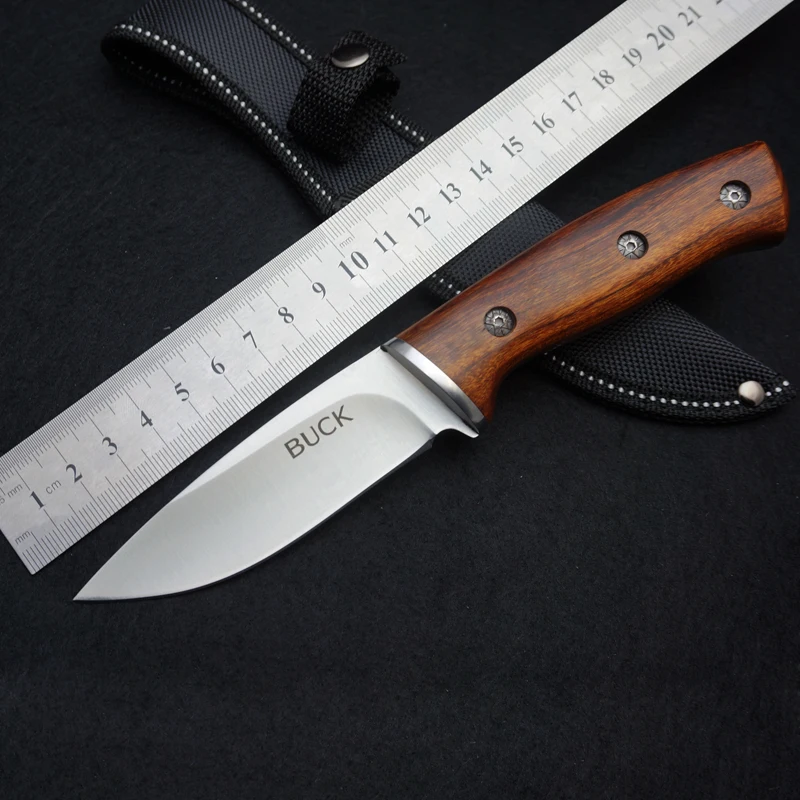 New Buck Small Tactical Knife,440 Steel 58HRC Fixed Blade Knife