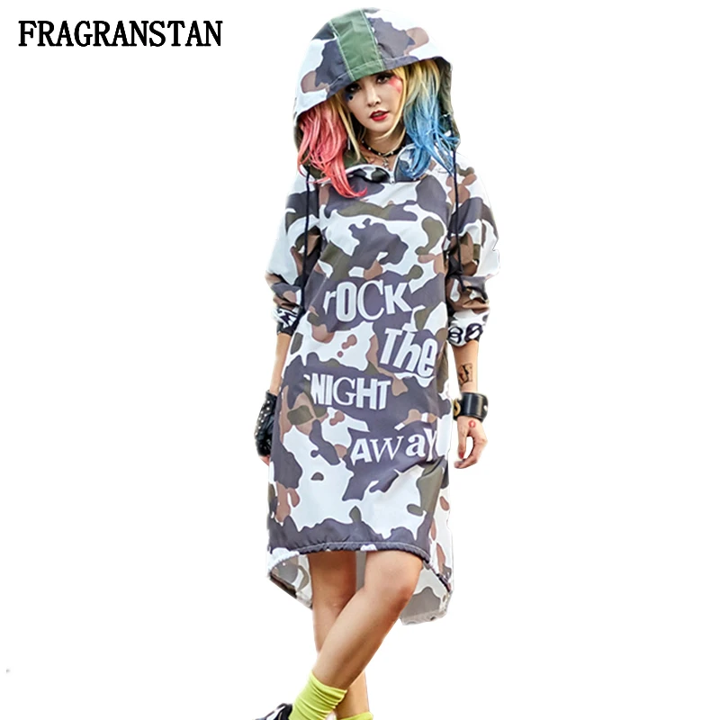

Female Spring Summer New Fashion Harajuku Hooded Casual Dress Women Loose Letter Printed Street Style High Quality Dress JQ545