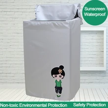 Серебряное покрытие утолщаются стиральная машина водонепроницаемый чехол от пыли солнцезащитный чехол для стиральной машины Молния и стикер защитный чехол