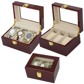 

2019 New 3 Grids wooden Watch Case Box Casing for Hours Sheath for Hours Box for hours Watch
