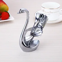 1 шт. Кофе ложка Нержавеющая сталь посуда Творческий мультфильм Cygnus вилка лебедь в форме десерт Кухня аксессуары