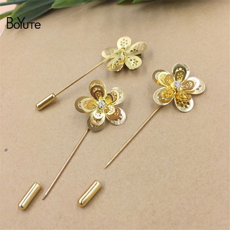 Buy BoYuTe 10Pcs Metal Filigree Flower Lapel Pin Men