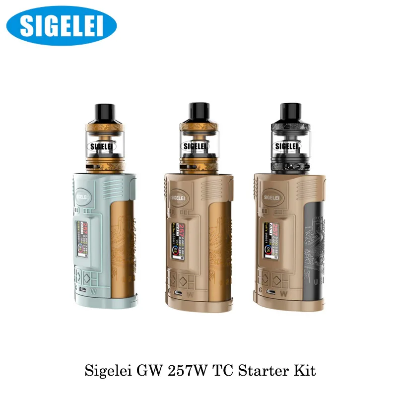 

Original Sigelei GW kit Vape Box Mod Kit 4.5ML Atomizer Vape Temperature Control 257w Mod Support 21700/20700/18650 battery