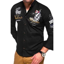 ZOGAA повседневные мужские рубашки с длинным рукавом, Модная приталенная мужская хлопковая Повседневная рубашка с длинным рукавом, мужская верхняя одежда