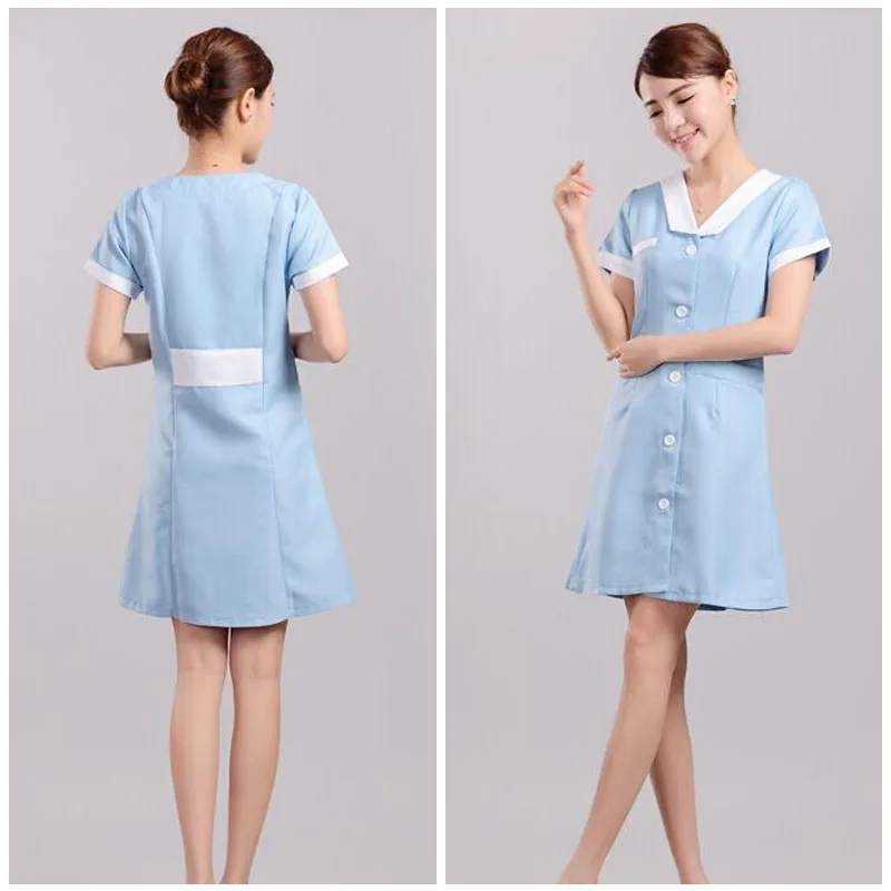 New Arrival Fashion Slim Fit Summer Beautician Costume Workwear Dress