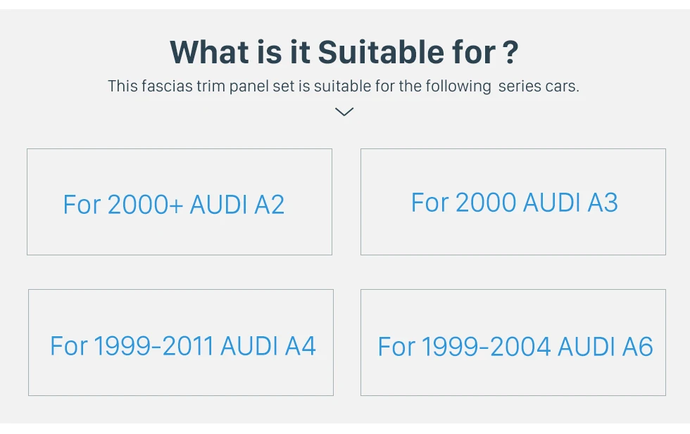 Seicane 1Din 2000+ AUDI A2 2000 AUDI A3 1999-2011 AUDI A4 1999-2004 AUDI A6 Car Radio Fascia Stereo Frame Panel Installation Kit