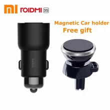 Original Xiaomi ROIDMI 3S Bluetooth 5V 3.4A Car Charger Music MP3 Player FM Xiaomi APP + Magnetic Car holder for smart phone original xiaomi roidmi 2s bluetooth car charger