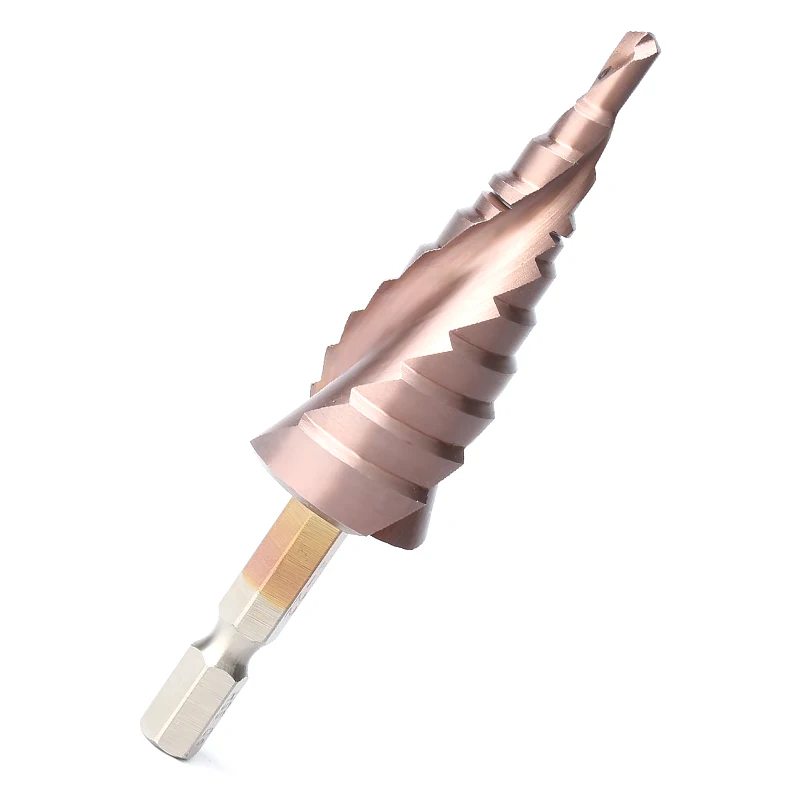CO M35 Multifunctional Triangle Bit Hex Shank 4-22MM Spiral Groove Metal Step Bit Stainless Steel Hole Woodworking Power Tools CO M35 Multifunctional Triangle Bit Hex Shank 4-22MM Spiral Groove Metal Step Bit Stainless Steel Hole Woodworking Power Tools