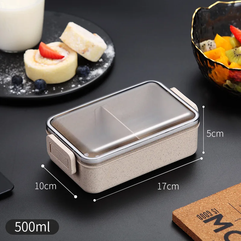 Японская коробка для обеды Bento детская Ланч бокс из пшеничной соломы герметичный