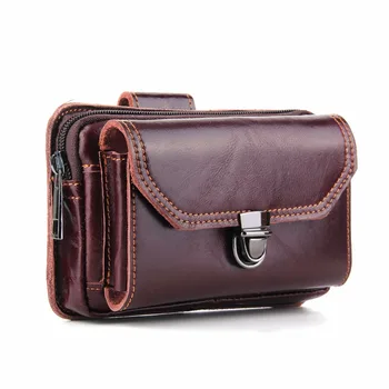 

Out Mobile Waist Pack Bags Casual Pouch Purse Phone Case for Iphone X 8 8plus 7Plus 6Plus For SAMSUNG S9 S9 plus Genuine Leather
