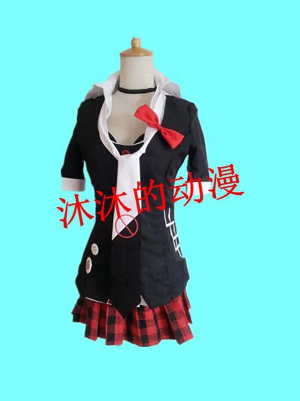 

Full set New Danganronpa Dangan Ronpa Junko Enoshima Cosplay Costume Stocked anime harajuku shirt+coat+skirt+red bow+tie