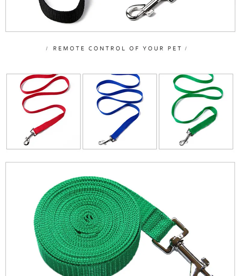 1.5 1.8 3 6 10 15 20 30 50M Solid Dog Leash For Large Dogs Pet Puppy Walking Training Lead Rope Big Dog Nylon Rope Long Leashes