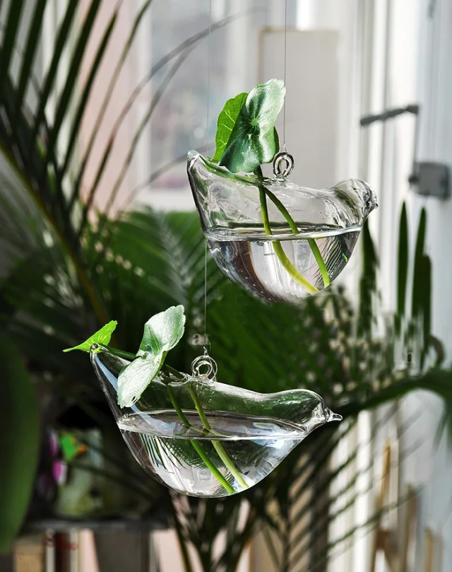 

Large Glass Flower Vase Hydroponic Flower Pots Hydroponic Vase Home Decoration Bird Glass Hanging Baskets For Home Decoration