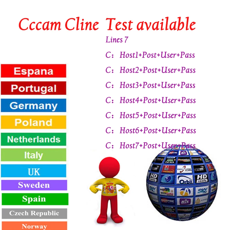 

Fast and Stable CCcams Europe AV cable Card Mgcam for Samsat Starsat Satellite TV Receiver for 1 year line cccam