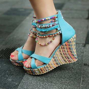 

High Heel 8CM Comfortable Walking Thin Block Heel Shoes Women Nice Sandalias Mujer Sandals New Summer Shoes PU Sapato Feminino