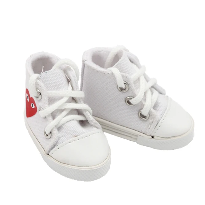 5,5*2,8 см парусиновая обувь 14,5 дюймов Детские куклы обувь как подходит 20 см EXO BJD куклы sandle кроссовки обувь аксессуары игрушки - Цвет: Белый