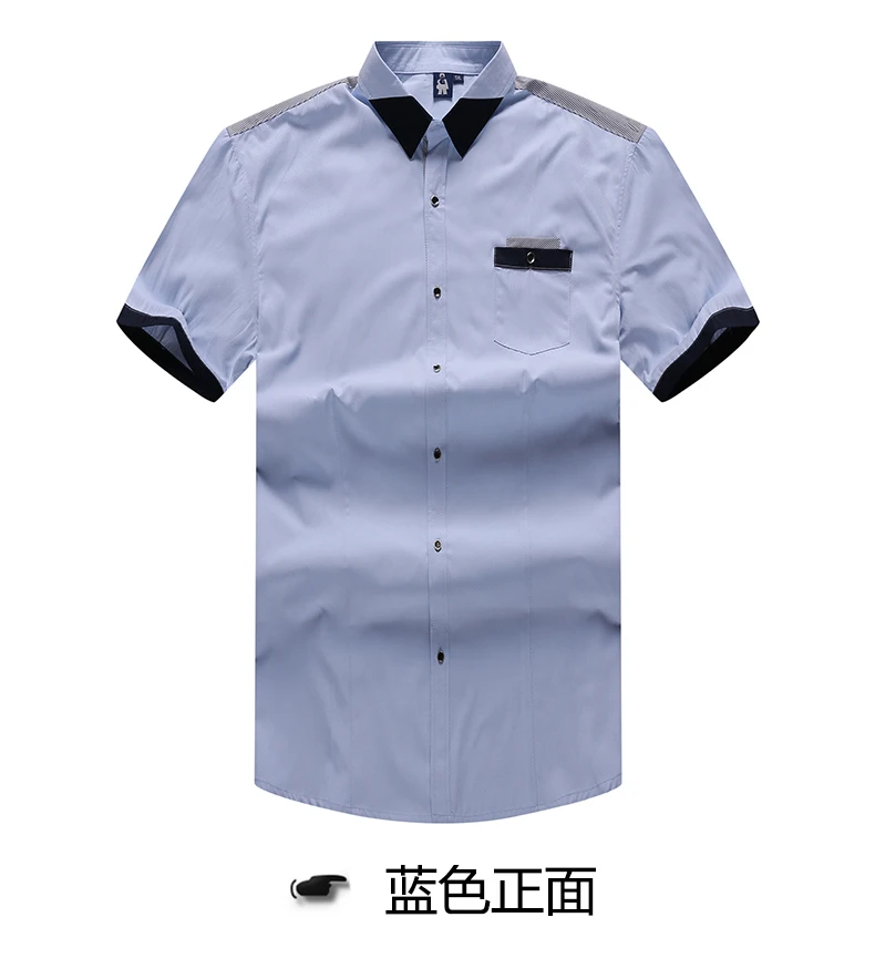 10XL 8XL 6XL 5XL 4X Мужская рубашка с коротким рукавом Slim Fit мужские платья рубашки сплошной цвет карман Лоскутная Повседневная Мужская Рабочая