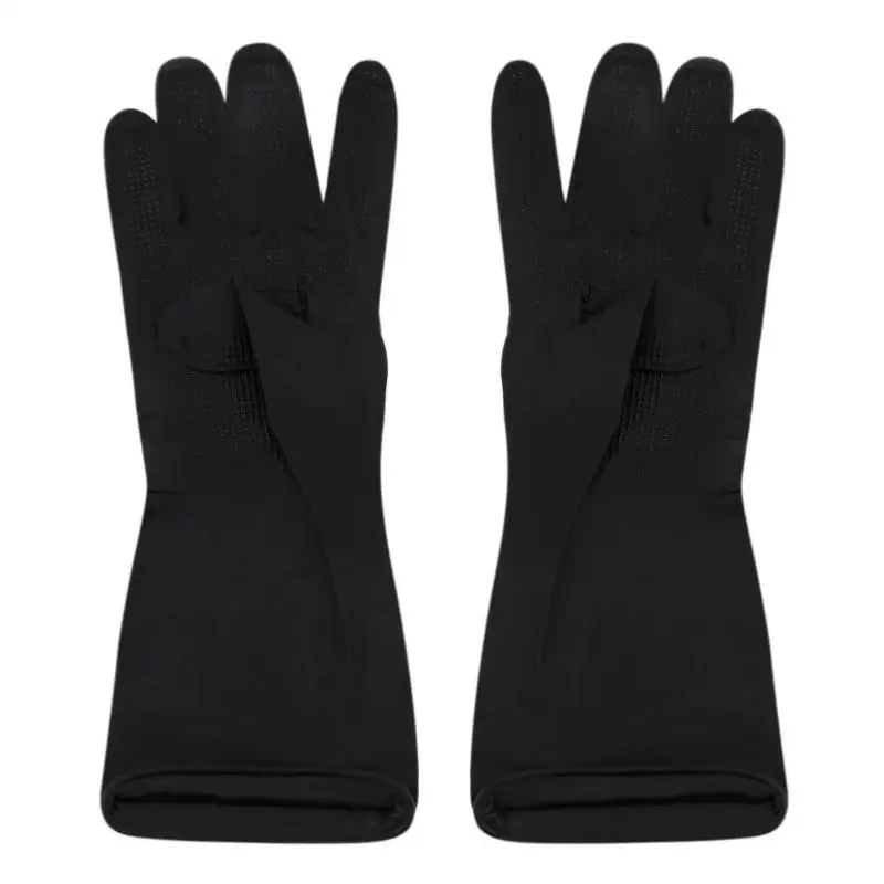 2pcs Hair Gloves Hair Shampoo Hair Coloring Antiskid Gloves Black Latex with Particles Gloves
