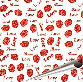 

Valentine Red Rose Love Pattern Chocolate Transfer Sheets Edible Paper- 10 Sheets Per Pack