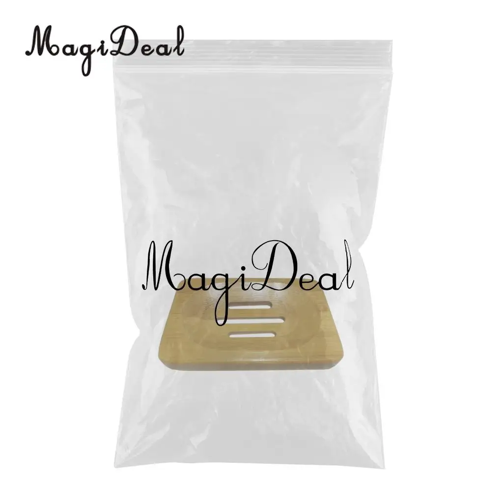 MagiDeal Bamboo Soap Holder Dish Bathroom Shower Storage Support Plate Stand Handmade