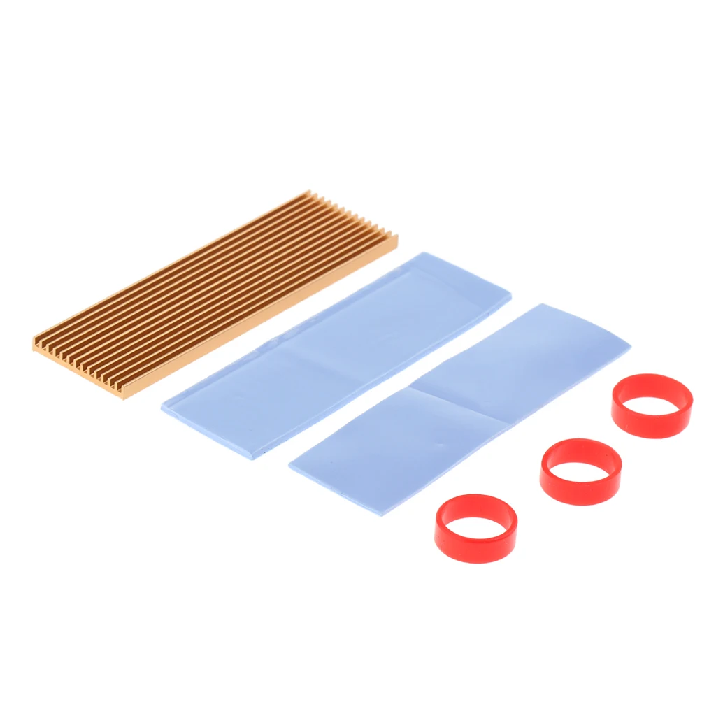 Heat Sink Dissipation Aluminum Cooling Fin for M.2 NGFF NVMe 2280 SSD Gold
