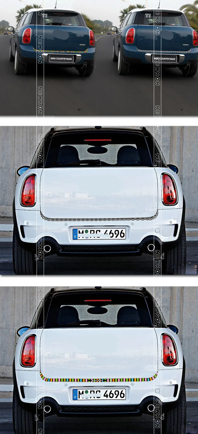 Car Rear Bumper Decoration Sticker Trunk load edge Deco For Mini Cooper Clubman Countryman R55 R56 R57 R60 F55 F56 (3)