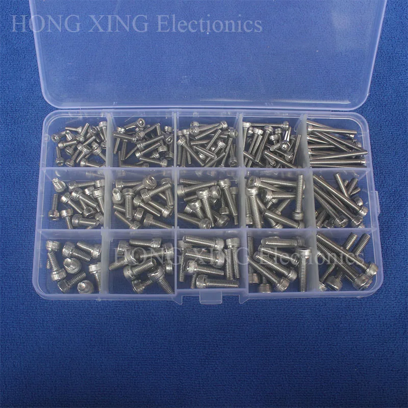 200pcs 304Stainless Steel Screw Cap Head Bolt M3/M4/M5 Hex Socket screw
