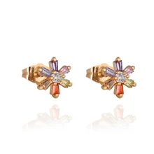 Красочные детские серьги желтое золото заполнены хорошие серьги гвоздики для ребенка