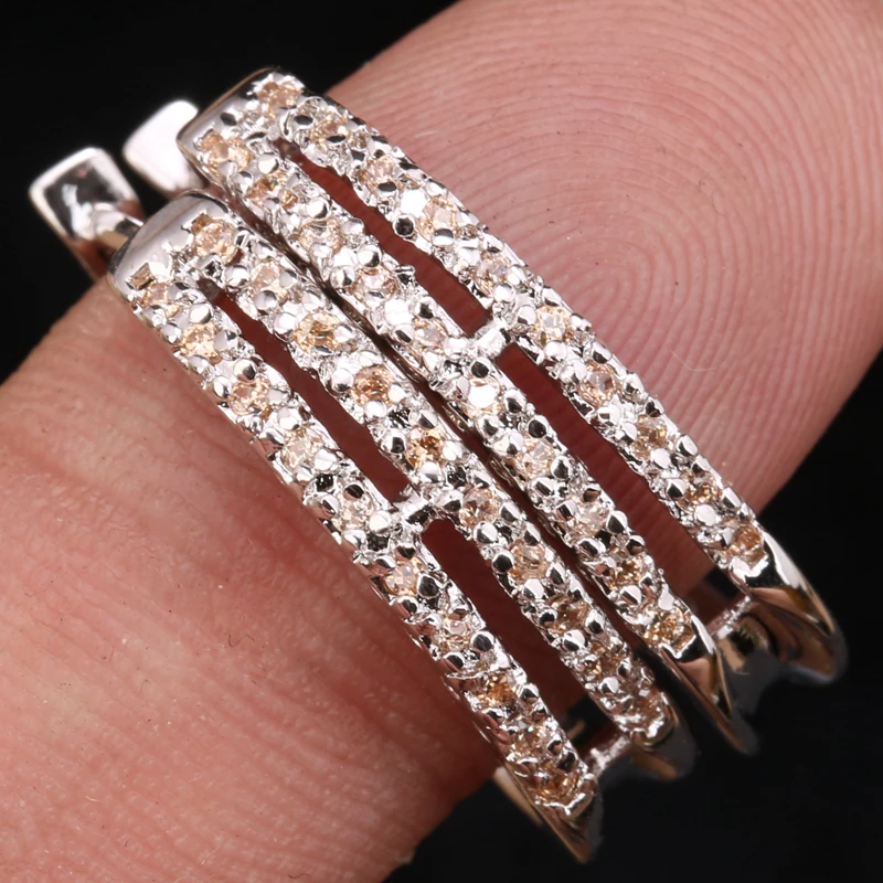 Удивительные multigems шампанское коричневый оранжевый Morganite стерлингового серебра