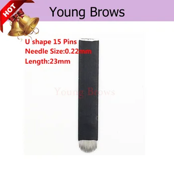 

15 U Shape 0.22 Tebori Microbalding Needles for Brows Tattoo 30 Pcs Free Shipping