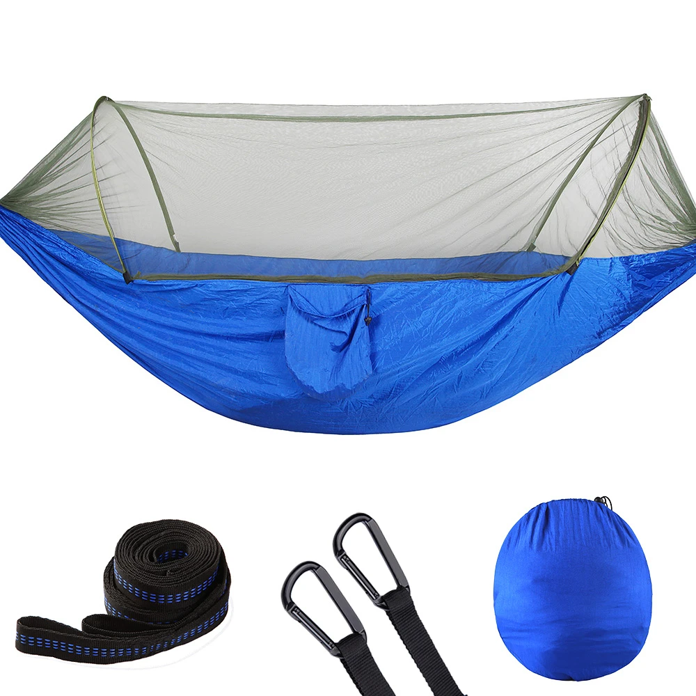 Pop Up Camping Hammock With Mosquito Net bug Net Portable Quick Set Up Hammock Hanging Sleeping Bed Outdoor Travel  98x47inch 