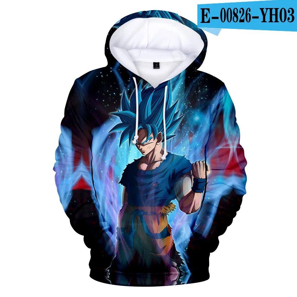 Аниме-Толстовка Dragon Ball Z толстовки с капюшоном и карманами Полерон Hombre уличная Sudadera Dragon Ball Oversozed Толстовка Топы для мальчиков - Цвет: 013