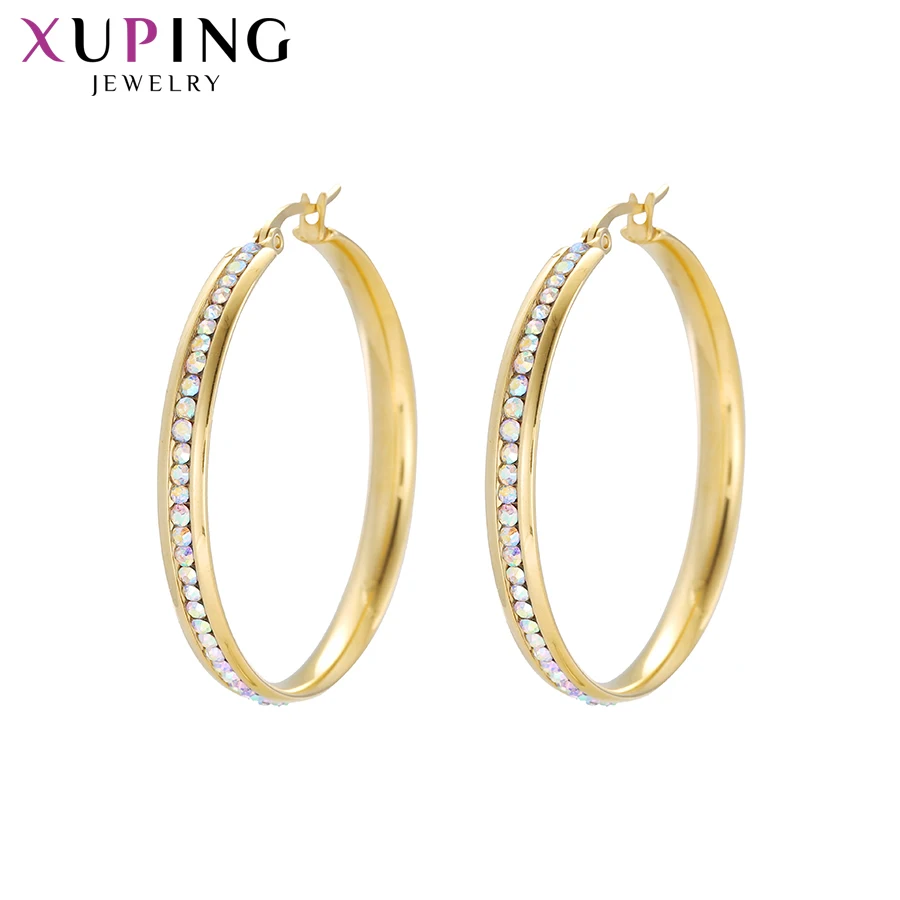 

Xuping Personalized Fashion Hoop Earrings Stainless Steel Jewelry European Style Career Party Elegant Ladies Gifts S187.5-E-587