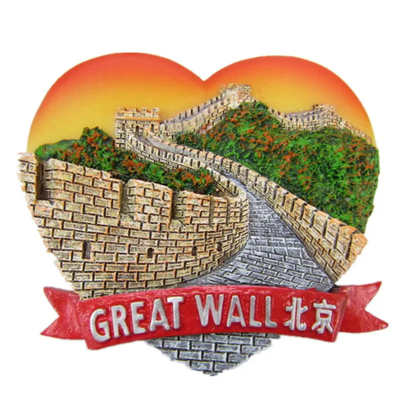 

Heart Shaped Great Wall Beijing China Tourism Souvenirs Fridge Magnets Home Decorative Stickers