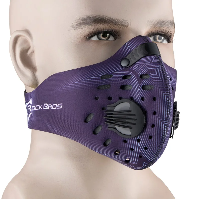 ROCKBROS Пылезащитная маска, противотуманная, дышащая, маска для лица, Пылезащитная, для города, активированный уголь, воздушный фильтр, спортивный, Cycing Motor, для мужчин, для улицы - Цвет: 039Drak Purple