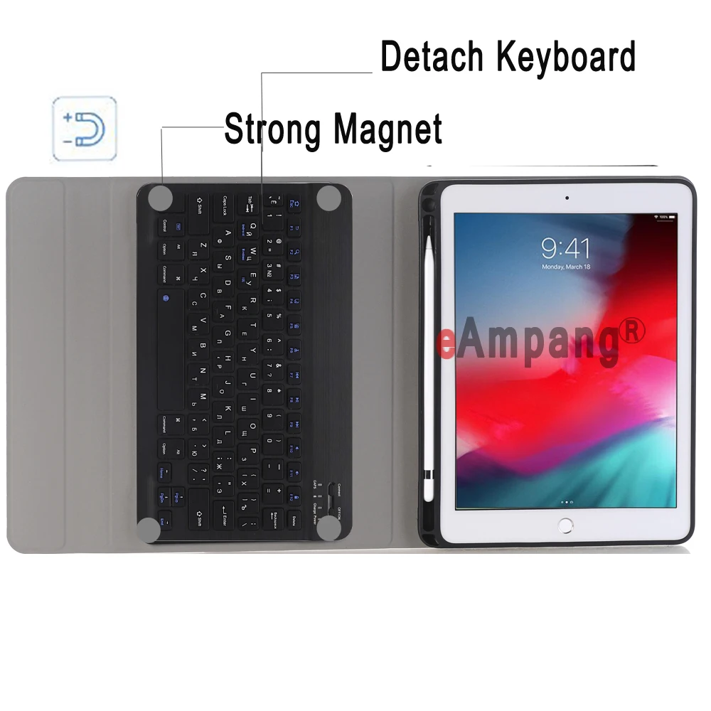 Русская клавиатура чехол для Apple iPad Air 2019 10 5 3 3rd поколения A2152 A2153 A2154 A2123 Pro A1701 A1709