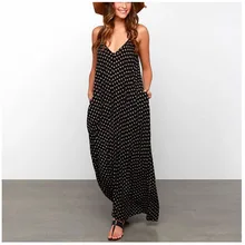 

Pregnant Dresses Long Dress Pregnancy Clothes Summer Sleeveless Sling Wave Dot Beach Dress Chiffon Black Maternity Photo Shoot