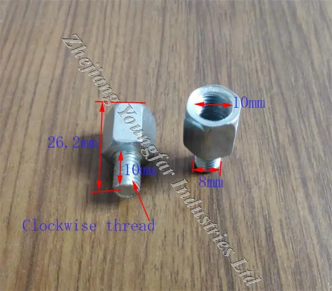 Mirror Adapter 10mm to 8mm-clockwise thread size