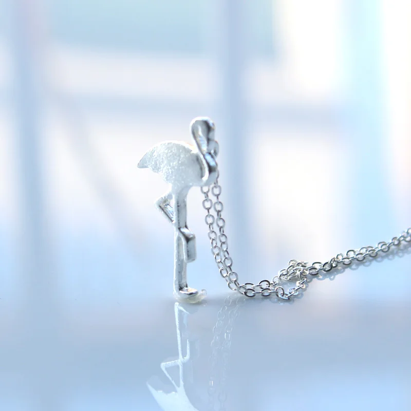 Ожерелье с фламинго hzew модное маленькое женское колье|fashion necklace|necklace fashionflamingo