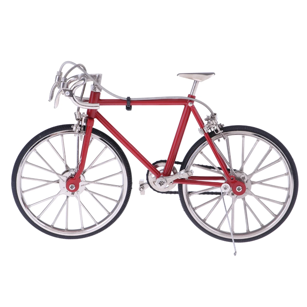 1:10 Scale Alloy Racing Bicycle Dollhouse Miniatures DIY Model Furniture Garden Decoration Accessories Red